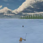 Chasing rabbits in snow