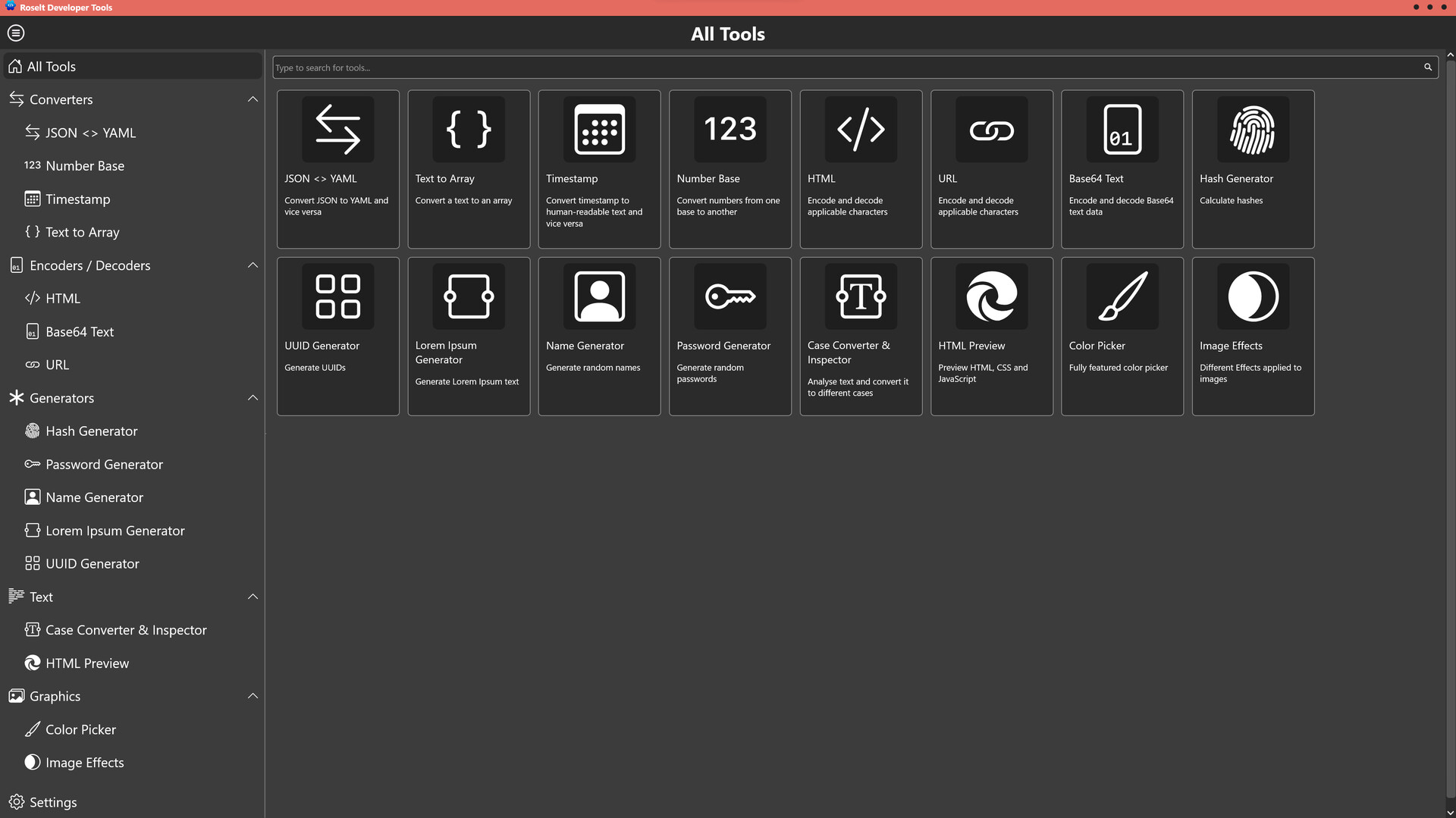 Roselt Developer Tools