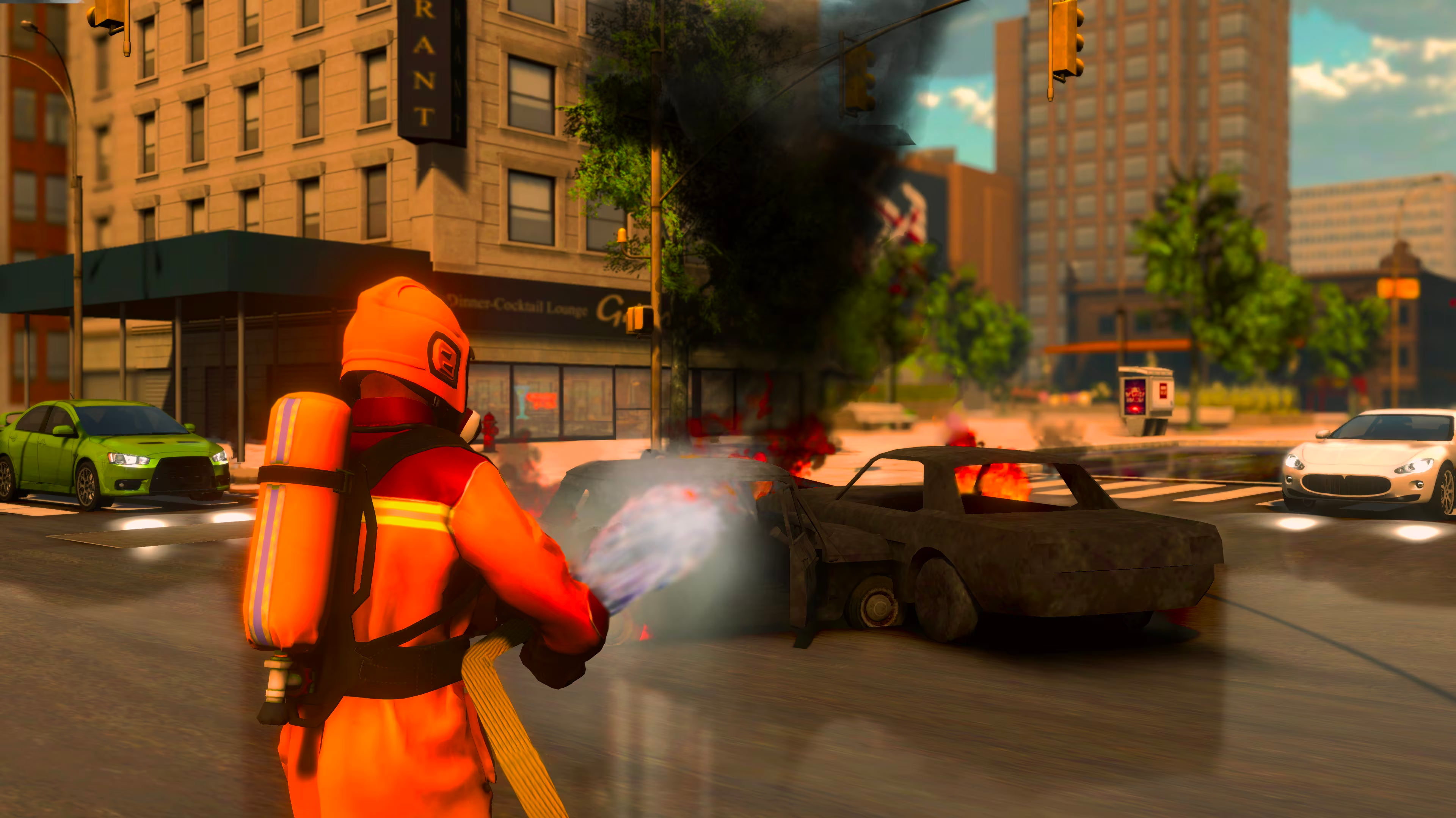 Firefighter Simulator 911 : Car Fire Truck Driver