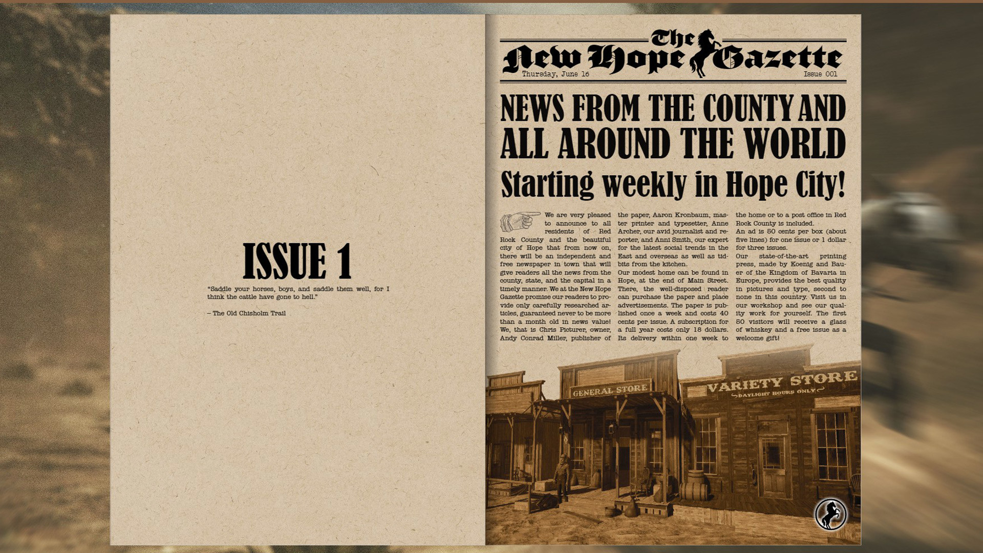 Wild West Dynasty: The New Hope Gazette