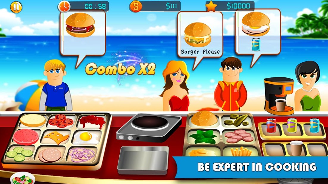 Beach Restaurant Chef's Master - Cooking Game