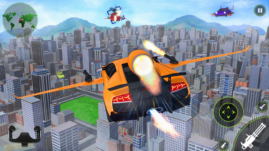 Flying car Shooting: Ultimate car Flying simulator