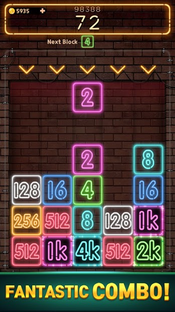 Drop Number : Neon 2048