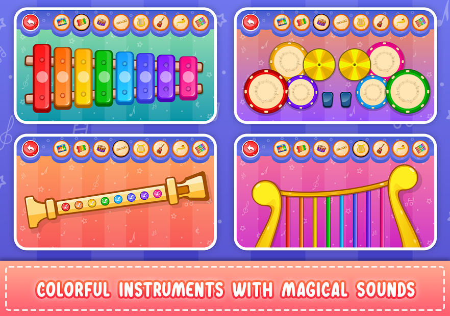 Kids Piano: Animal Sounds & musical Instruments